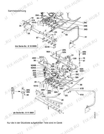 Взрыв-схема плиты (духовки) Electrolux GH GL 34  Z   EG - Схема узла Technic/fittings